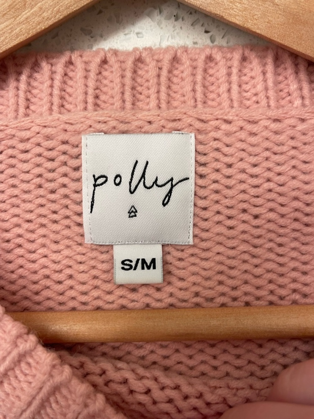 Relaxed Crewneck Wool blend Sweater in Soft Pink - Picture 2 of 3